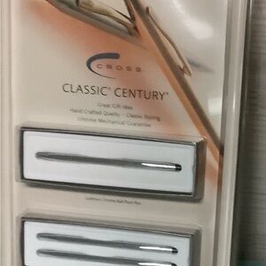Cross Classic Century Chrome Ballpoint Pen And Pencil Set-New!
